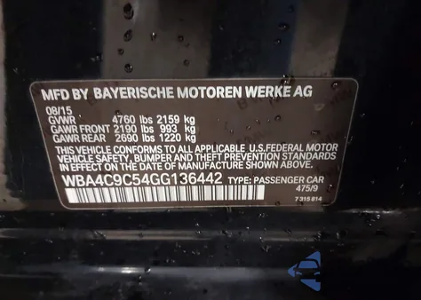 2016 BMW 428I Gran Coupe xDrive from USA, damaged, VIN WBA4C9C54GG136442